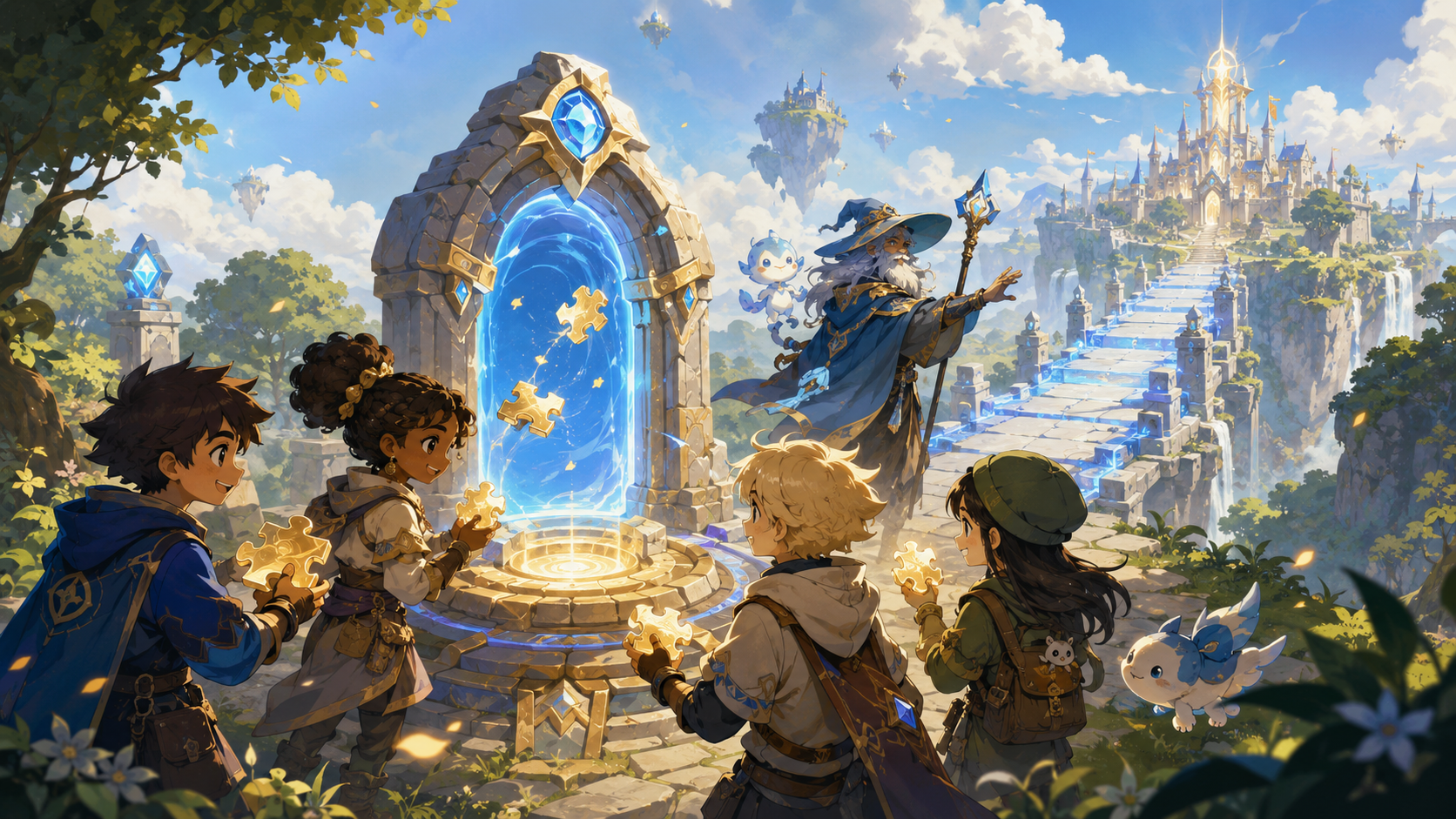 A new player joins a small guided game room and is welcomed into the group.