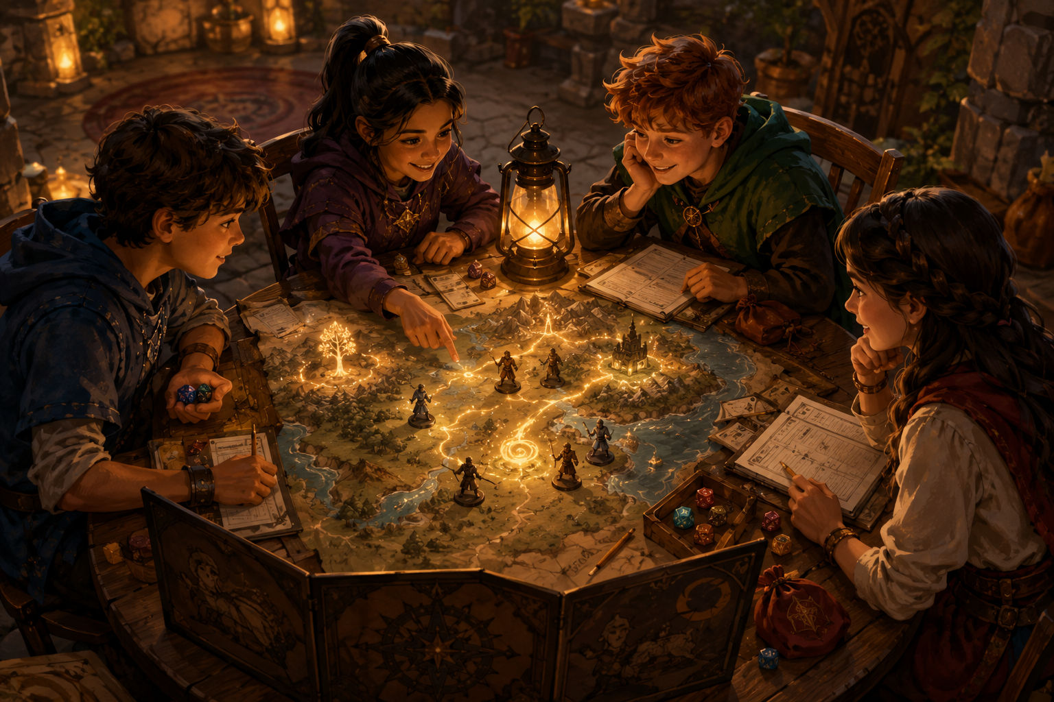 Young adventurers begin their first guided Dungeons and Dragons quest.