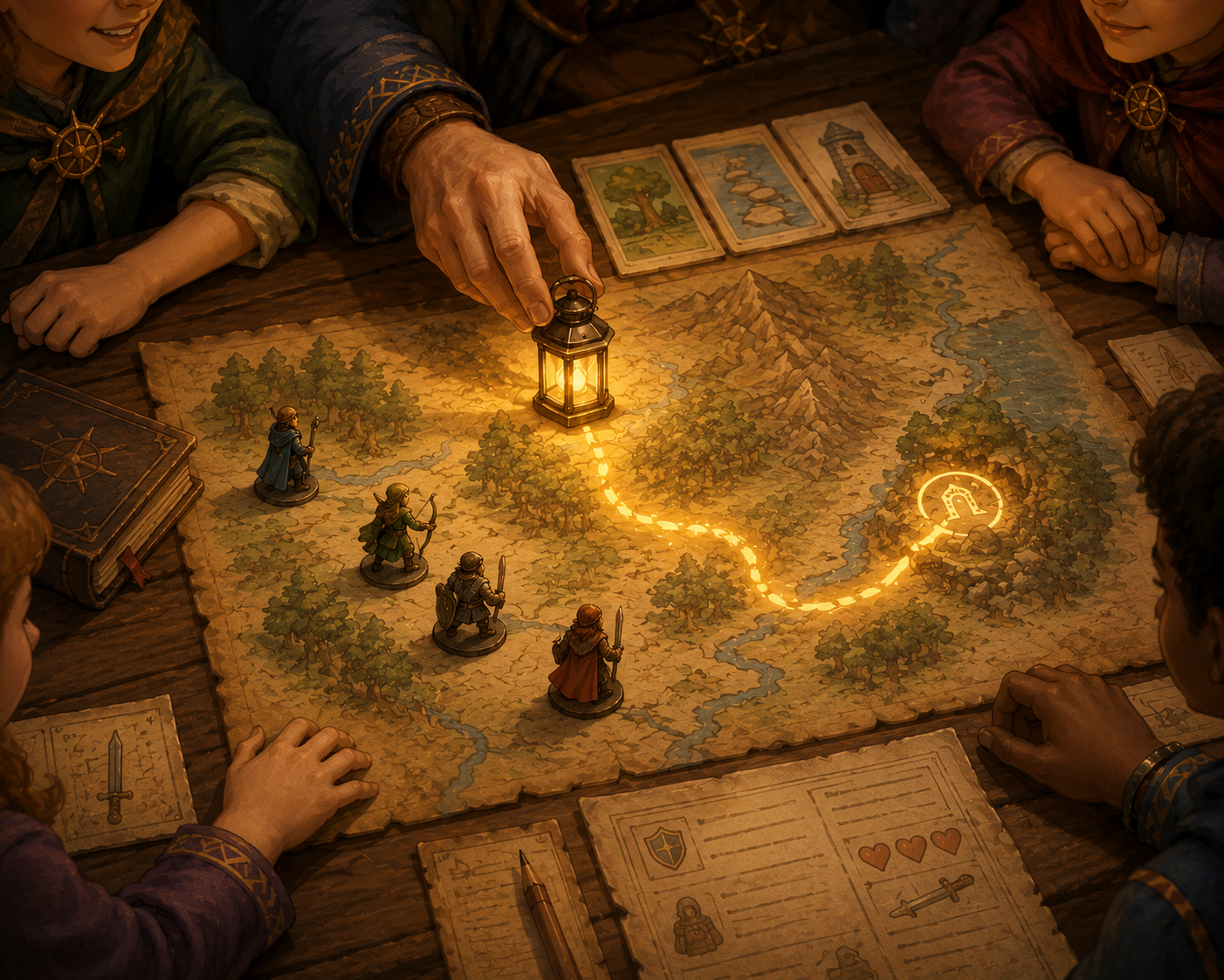 A Guild Master guides young players through an imaginative adventure.