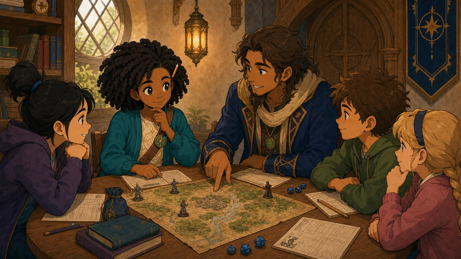Sage joins a small beginner Dungeons and Dragons club guided by a welcoming Guild Master